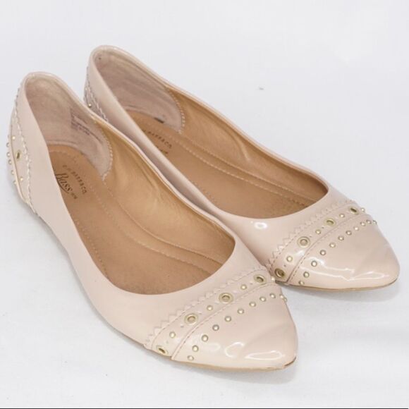 Bass Layla Beige/Cream Pointed Toe Ballet Flats, Size 6 - Picture 1 of 9